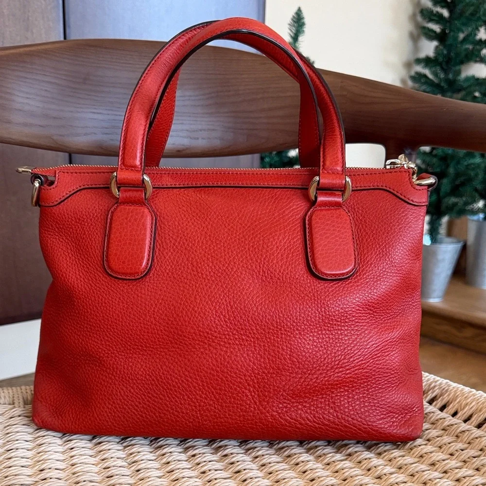 GUCCI Interlocking G Soho Pebbled Leather with strap ✨ Gorgeous burnt orange - Picture 6 of 15